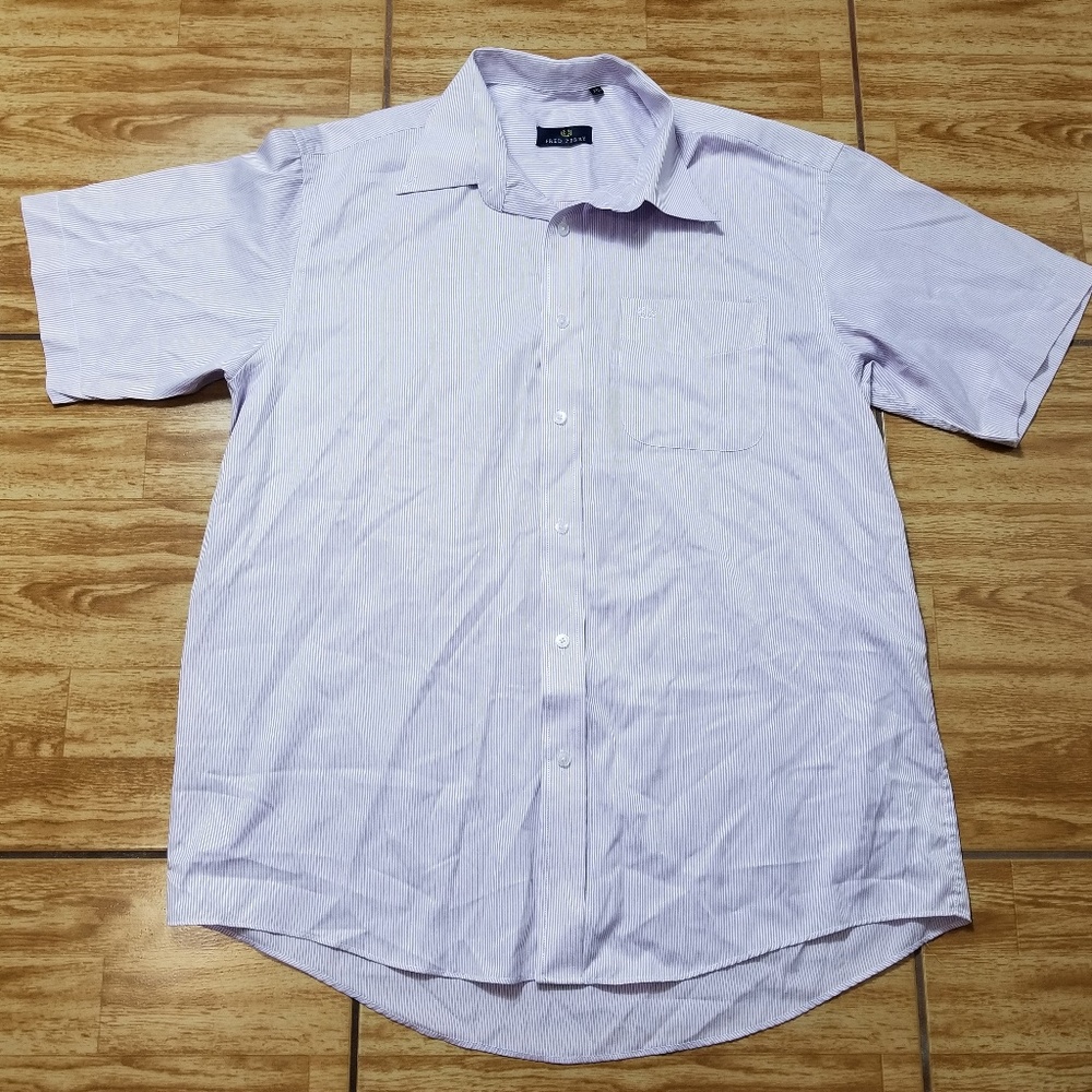 Fred Perry Pink Striped Button Up Shirt Size 2XL